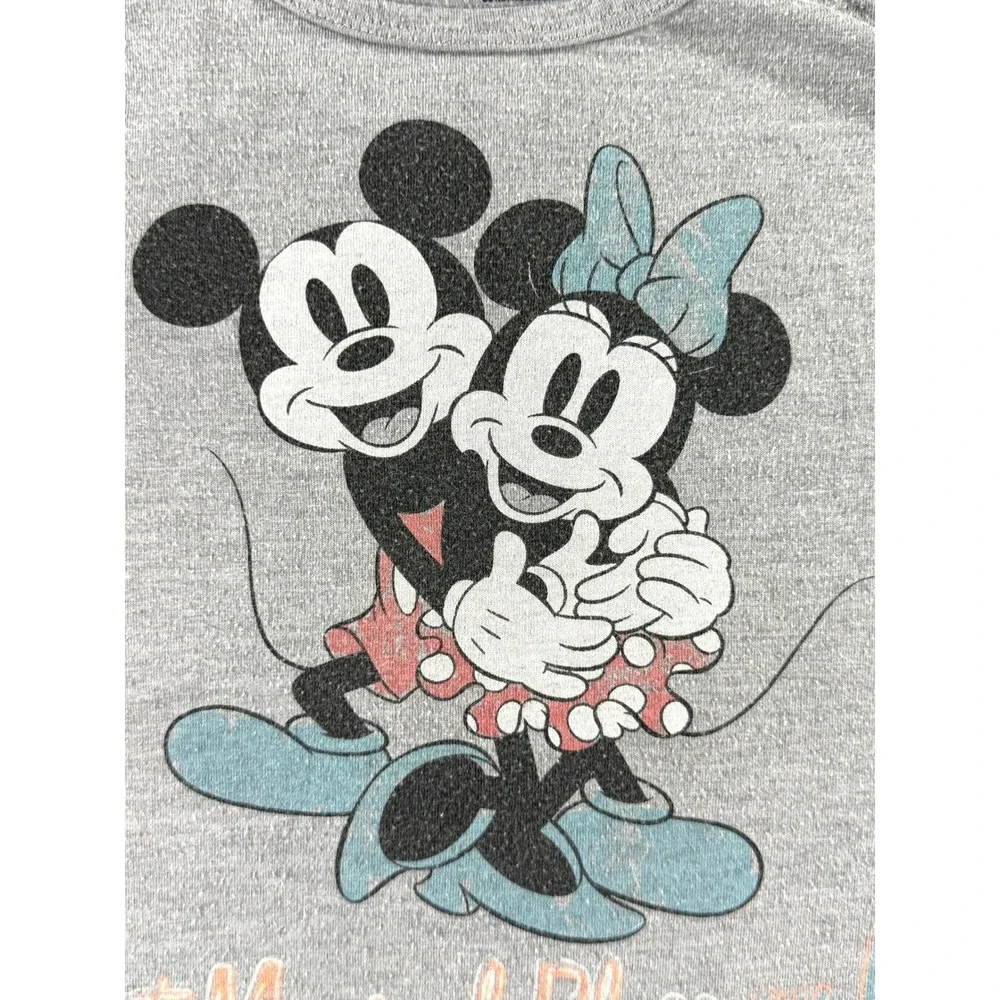 Disney Parks Mickey Minnie Mouse Gray Tank Top Most Magical Place on Earth Small - Picture 3 of 6